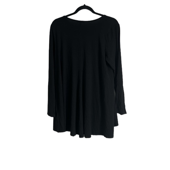 Eileen fisher black blouse size large lagon look - Picture 1 of 8